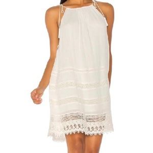 Alice + Olivia white tie strap mini dress